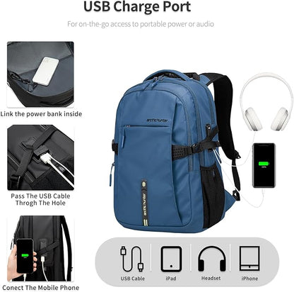 ARCTIC HUNTER AH Blue Business Laptop Backpack for Men Women, 30L Anti-Theft Carry on Travel Backpack Flight Approved for Airplane, Adults Back pack Bag for Work, Commuting, Weekend Casual Daypack