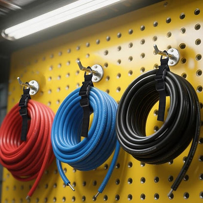 17 Inch Extension Cord Holder Organizer with Triangle Clips for Garage Organization and Storage, Adjustable Heavy Duty Storage Straps for Men Workshop (6)