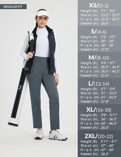 baleaf Women's Fleece Lined Pants Winter Thermal Travel Pants Water Resistant Cold Weather Golf Hiking Pockets Work