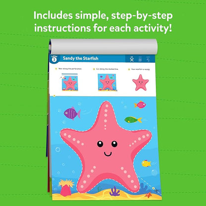 Skillmatics Scissor Skills Activity Book - Snip Snip Animals, Stocking Stuffers, 25 Fun Cutting & Creative Activities, 2 Child-Safe Scissors, Felt Craft Kit, Christmas Gift for Kids Ages 3, 4, 5, 6, 7