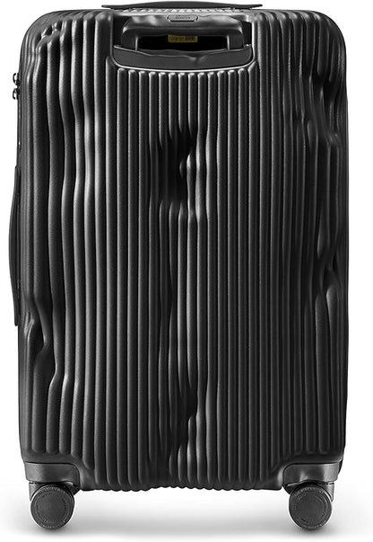 CRASH BAGGAGE Stripe Suitcase | Black | 36L | 100% Polycarbonate, TSA-Approved Lock, 360° Spinning Wheels