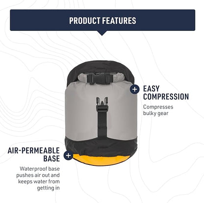 Sea to Summit eVac Ultra-Lightweight Compression Dry Bag, Waterproof Dry Storage, 20 Liter, High Rise Grey