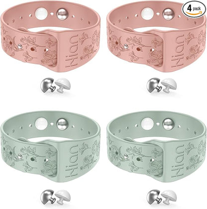 Hion Motion Sickness Bracelets Sea Sickness Wristbands for Motion Sickness/Morning Sickness/Pregnancy Nausea Anti Nausea Wristband Acupressure Nausea Bands Motion Sickness Bands（2Pairs-Pink+Beryl