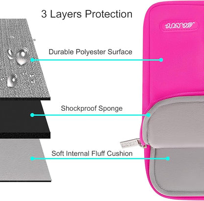 MOSISO Laptop Case 15 inch, 15 inch Laptop Sleeve Compatible with MacBook Air 15 M4 A3241 M3 A3114 M2 A2941 2025 2024 2023,Dell XPS 15,Polyester Vertical Computer Sleeve Bag with Pocket, Bright Rose