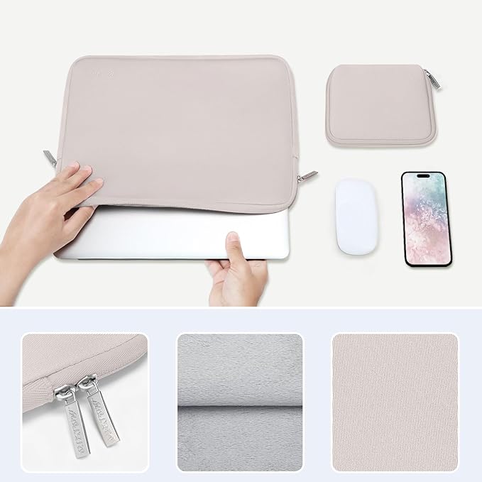 MOSISO Laptop Case 13.3 inch, 13-13.3 inch Laptop Sleeve Bag Compatible with MacBook Air/Pro 13/Pro 14 M5 M4 M3 M2 M1, HP Dell ASUS Lenovo, Neoprene Computer Sleeve Bag with Small Case, Rock Gray