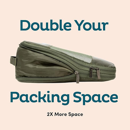6-Pack Large Compression Packing Cubes for Travel - Lightweight Compression Packing Cube Set, Water-Resistant Luggage Organizer Bags & Suitcase Organizers, Travel Cubes for Carry-On, Checked Luggage