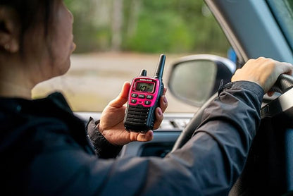 Midland® T71PNK X-TALKER FRS Walkie Talkies with NOAA Weather Scan & Alert – Long Range Two-Way Radios – 36 Channels, 121 Privacy Codes – for Camping, Overlanding, Rock Crawling – Black/Pink, 2 Pack