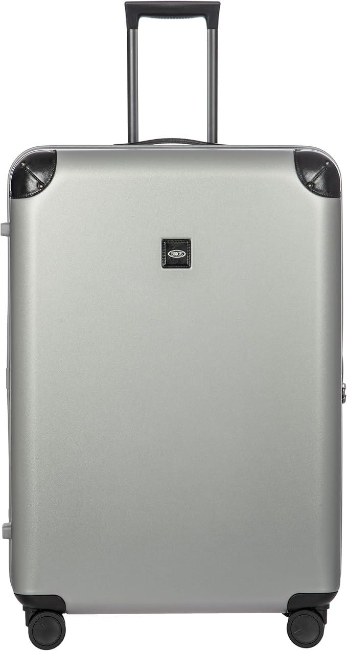 Bric's Amalfi Lightweight Hard Shell Suitcase – Expandable Checked Luggage with Water-Repellent Zip, Smooth 360° Wheels & TSA Lock - 32 Inch, Silver