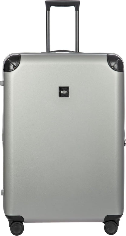 Bric's Amalfi Lightweight Hard Shell Suitcase – Expandable Checked Luggage with Water-Repellent Zip, Smooth 360° Wheels & TSA Lock - 32 Inch, Silver