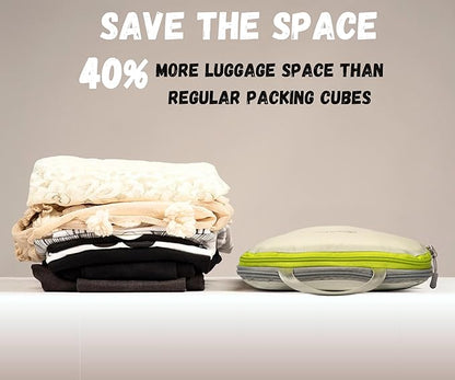 SUITEDNOMAD Ultralight Compression Packing Cubes Set, Suitcase and Backpack Travel Organizer Bags