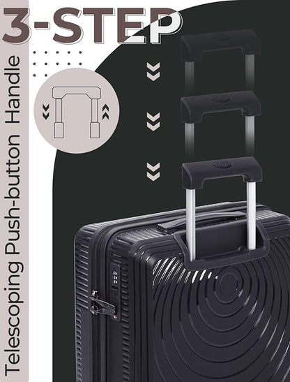 Luggage Sets 5 Piece,Lightweight,Impact-Resistant,Wear-Resistant Suitcases with Wheels, Hardshell Suitcase Set with Spinner Wheels, PP Carry on Luggage Set with TSA Lock, Travel Luggage