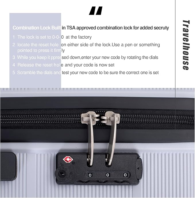 Luggage 3 Piece Sets Suitcase Set with Double Spinner Wheels, Lightweight Carry On Hardside Travel Luggage with TSA Lock, (20/24/28) (Silver)