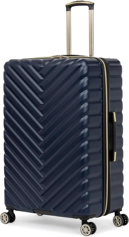 Kenneth Cole REACTION Madison Square Lightweight Hardside Chevron Expandable Spinner Luggage, Navy, 2-Piece Set (20" & 28")