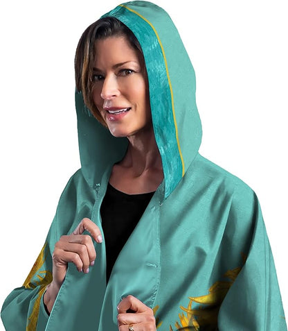 RainCaper van Gogh Sunflowers Womens Rain Cape Poncho with Hood Reversible