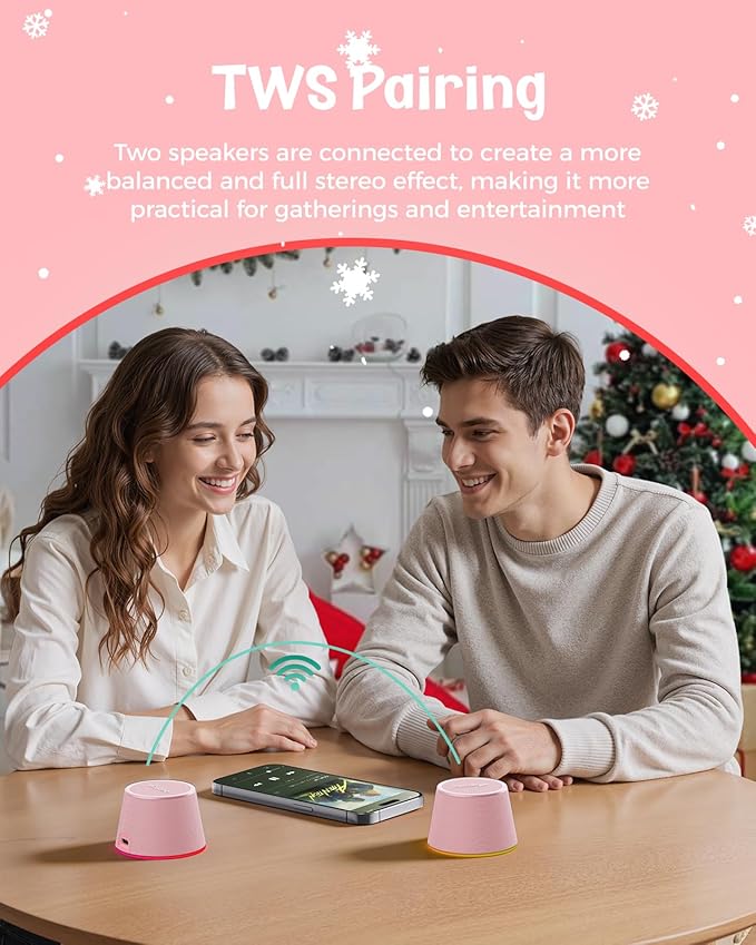 Bluetooth Speaker Stocking Stuffers for Teens: White Elephant Gifts for Adults Men Women, Loud Sound Portable Speaker with Color Light Phone Stand, Christmas Birthday for Boy Girls Trendy Stuff Gadget