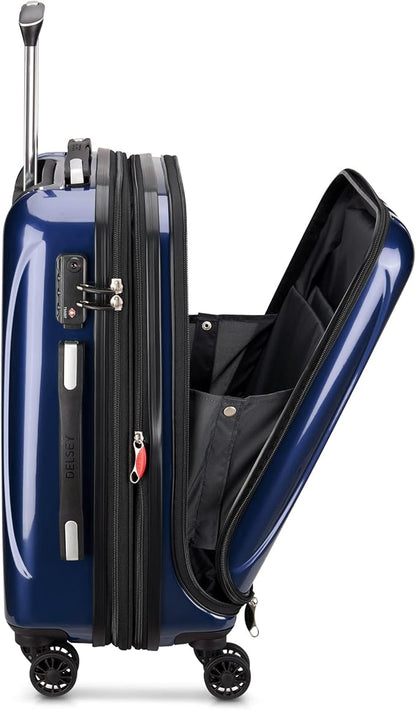 DELSEY PARIS Helium Aero Hardside Expandable Luggage with Spinner Wheels, Blue Cobalt, Carry-On 19 Inch