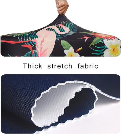 WUJIAONIAO Travel Luggage Cover Baggage Suitcase Cover Protector Skins 18-32 Inch (Flower flamingo, L (for 25-28 inch luggage))