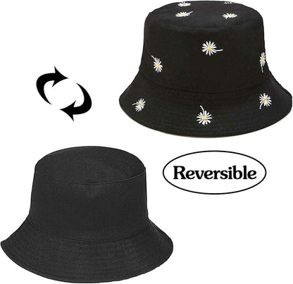 XYIYI Cute Bucket Hat Beach Fisherman Hats for Women, Reversible Double-Side-Wear