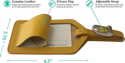 Personalized Monogrammed Leather Luggage Tags - 3 Pack