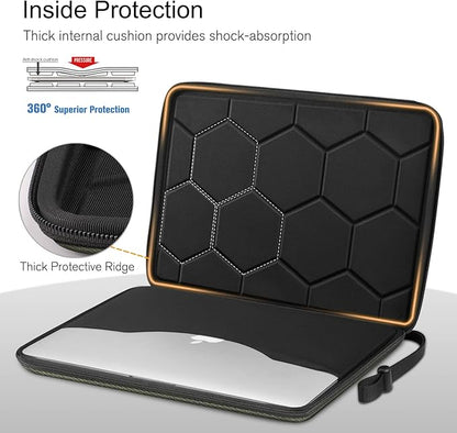 FINPAC Hard Laptop Sleeve Case for 15.3 inch MacBook Air M4 A3241 M3 A3114 M2 A2941 2025 2024, 16.2 inch MacBook Pro M4/M3/M2/M1 Pro/Max, Waterproof Case for Surface Laptop/Book, Olive