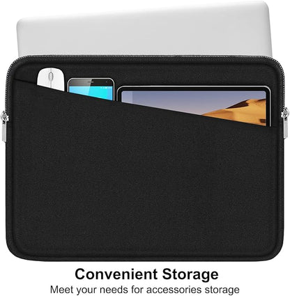 Laptop Sleeve 14 inch, Durable Computer Carrying Bag Protective Case Briefcase Handbag with Front Pocket, Slim Laptop Case Cover for Compatible with MacBook Air/Pro 14 inch Notebook Computer, Black