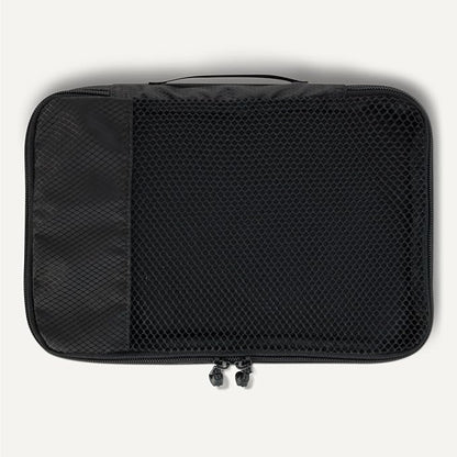 Amazon Essentials 4-Piece Packing Cubes Travel Accessories Set, Luggage Organizer with Double Zipper, Mesh Top, 100% Polyester, Small, Black (Previously Amazon Basics)