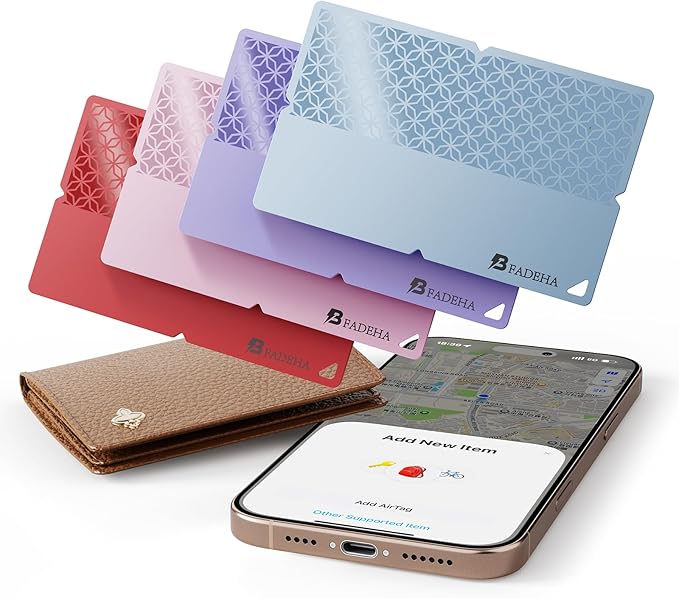 2025 [Apple MFi Certified] (iOS Only) Bluetooth Tracker Smart Card for Apple Find My iPhone Wallet GPS Tracker, 5-10 Years Staying Power, Keys Finder and Item Locator for Keys, Bags, Passport