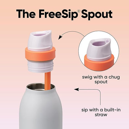 Owala FreeSip Twist Insulated Stainless Steel Water Bottle with Straw for Sports and Travel, BPA-Free, 24-oz, In Bloom