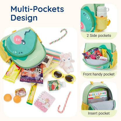 mommore Toddler Backpack for Girls 2-4 Cute 3D Kids Backpack Unicorn Small Pre-K Backpacks Water-Resistant for Preschool Kindergarten with Toddler Leash, Chest Buckle