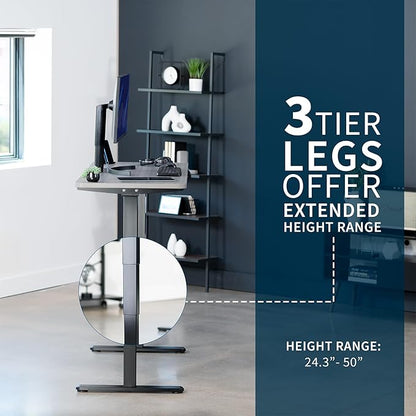 VIVO Electric 60 x 24 in Dual Motor Sit Stand Desk, Memory Height Adjustment, 2B Series, Dark Gray Top Black Frame, DESK-KIT-2B6G