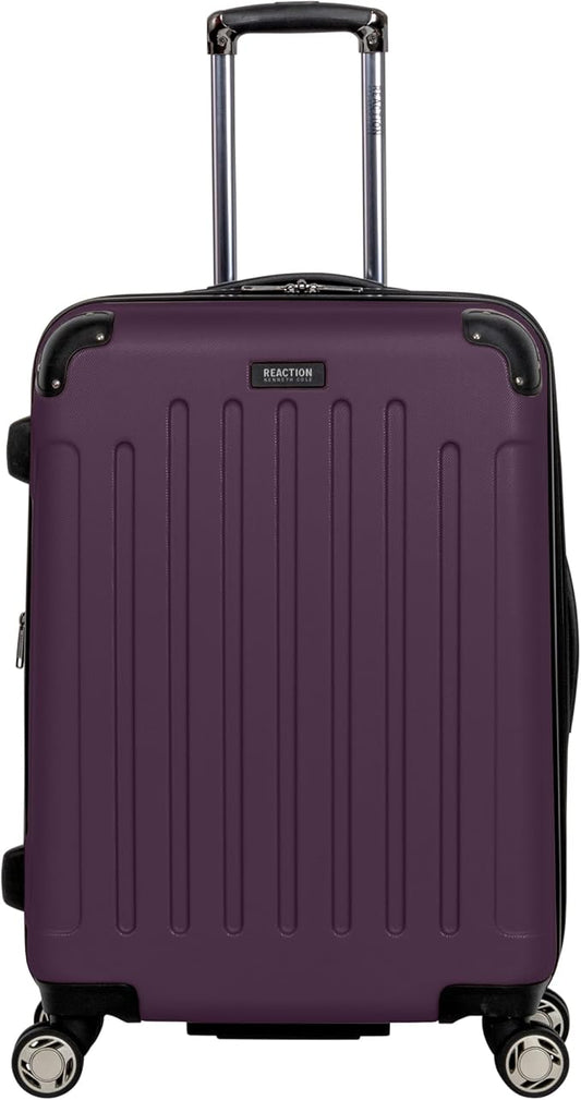 Kenneth Cole REACTION Renegade Luggage Expandable 8-Wheel Spinner Lightweight Hardside Suitcase, Midnight Plum, 24-Inch Checked