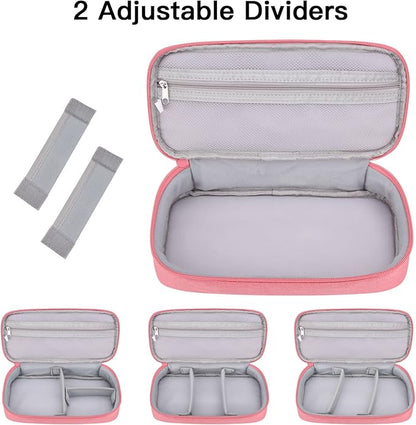 Cord Organizer Travel Case, Electronics Organizer Pouch Bag for Cable & Charger, Power bank, Phone, Tech Accessories (Pink)