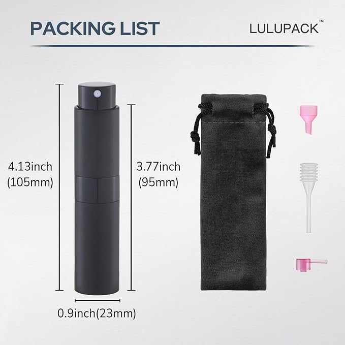 Travel Perfume Bottle Refillable - Cologne Spray Atomizer Mini - Small Travel Size Empty Sprayer for Refill Sample Container - Portable Fragrance Decant Dispenser for Women Men 8ml 6PCS Sleek