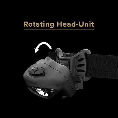 Princeton Tec Vizz Tactical MPLS LED Headlamp, Red/Green/Blue/Ir/White Bulb, 550 VIZZ-MPLS-BK