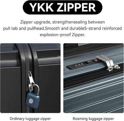 ROAMING 26-Inch Checked Luggage Expandable Front Opening Rolling Vacation Suitcase with Spinner Wheels and TSA Lock Cup Holder, PC Hard Shell Travel Trolley Case for Shout Business Trips,Livid green