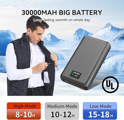DR.HILL 7.4V Heated Vest Battery Pack, 30000mAh Huge Capacity Power Bank with 3.8MM DC Port and USB Port for Heated Vests Heated Stadium Seat Heated Pants for Men Women