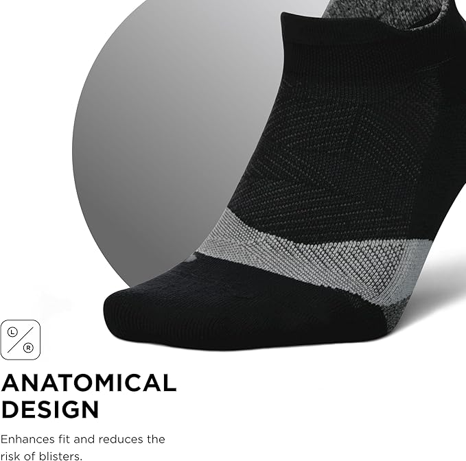 Feetures Elite Light Cushion No Show Tab Athletic Ankle Socks - Sport Sock with Targeted Compression