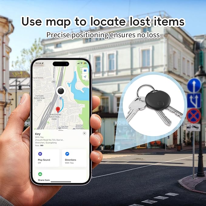 RSH Air Tracker Tag 4 Pack Luggage Tracker Smart Tag Works with Apple Find My, Bluetooth Key Finder Locator for Bags,Wallet Tracker,Item Finder Tag Locate or Tracking for Keys(iOS only)