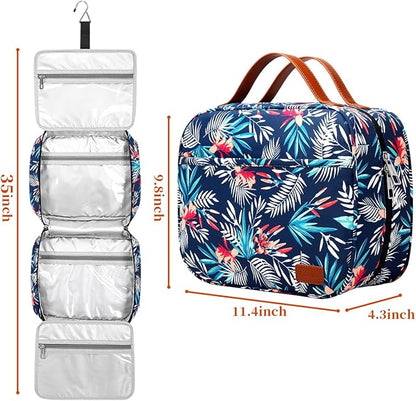 Bosidu Hanging Travel Toiletry Bag,Large Capacity Cosmetic Travel Toiletry Organizer for Women with 4 Compartments & 1 Sturdy Hook,Perfect for Travel/Daily Use/Christmas