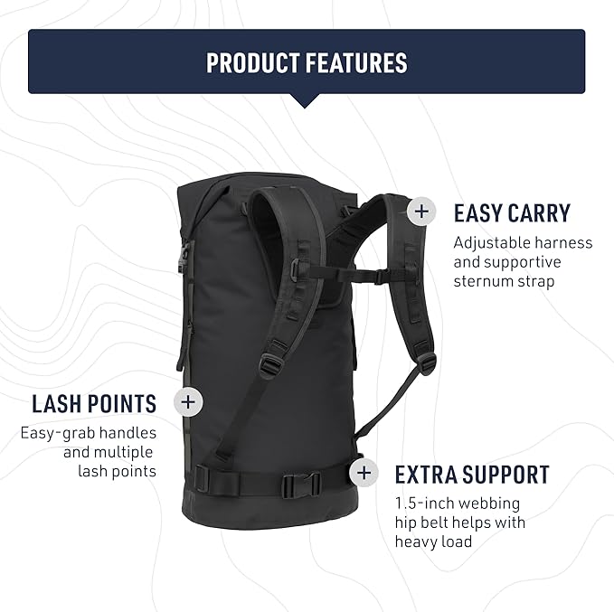 Sea to Summit Big River Dry Backpack with Adjustable Harness, 30 Liter, Picante Red