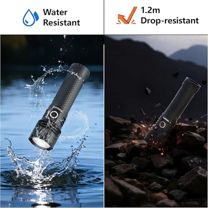 Philips Rechargeable Flashlights High Lumens with Ignition Lens,13000lm Professional Smart Super Bright Flashlight with Stepless Dimming&Smart Memory,Waterproof,Powerful Handheld LED Flash Light