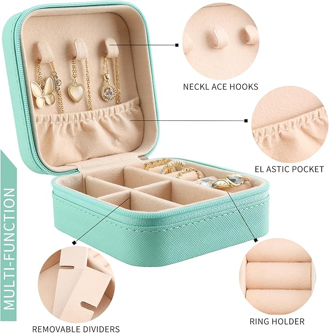 MAYCARI Jewelry Box with Cute Frog Pattern Design, PU Leather Jewelry Travel Organizer Case-Rings/Earrings/Necklace Storage Box for Women Birthday Mom Friends Her Bridesmaids Girls s