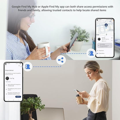 ATUVOS 2025 New Upgraded Dual System Air Tracker Tag-1 Pack, Compatible with iOS Apple Find My & Android Google Find Hub APP (Not for Huawei), Bluetooth Tracker for Keys, Luggage, Backpacks, Suitcases