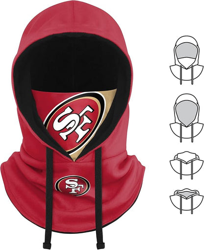NFL Team Logo Team Color Drawstring Winter Cap Hooded Gaiter Balaclava Face Cover