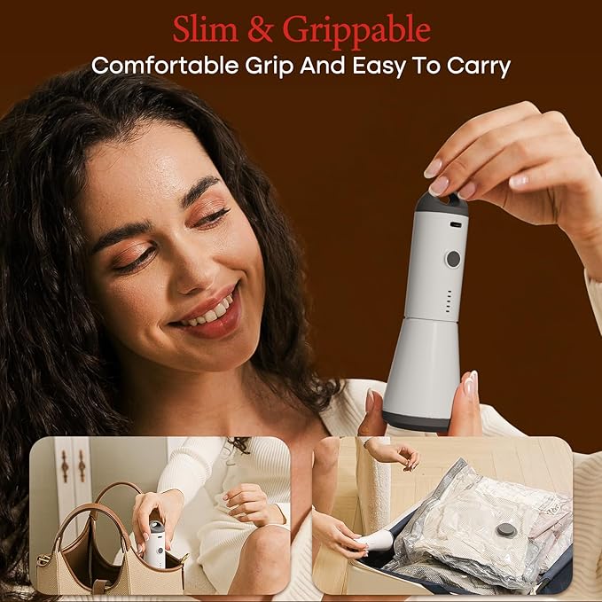 Vacuum Bags for Travel with Rechargeable air Pump, 15 Pack Carry-on Size Compression Packing Bags for Luggage and Suitcase, Space Saver for Clothes and Clothing Travel