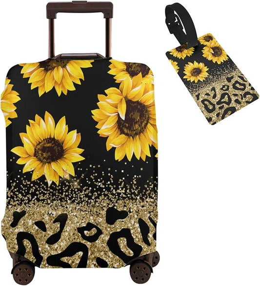 Travel Suitcase Protector Sunflower Elastic Protective Washable Luggage Cover With Concealed Zipper Suitable For 18-32 Inch(L (for 25--28 inch luggage))