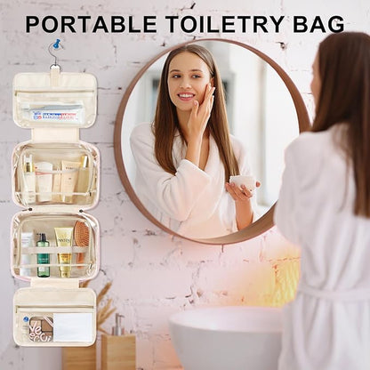 TOPEAST Christmas Gifts for Women Stocking Stuffers - Travel Hanging Toiletry Bag, Personalized Initial Toiletry Pouch, Birthday Gifts for Women Mom Daughter Sister Friends, Cruise Essentials, Pink K