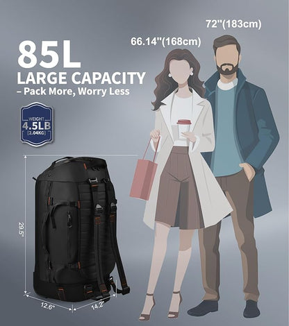 Rolling Duffle Bag with Wheels - 86L Extra Large Travel Duffel, Foldable & Waterproof Checked Luggage for Men, Camping, Sports, Long Trips