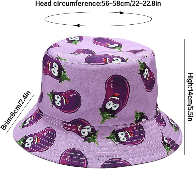 XYIYI Cute Bucket Hat Beach Fisherman Hats for Women, Reversible Double-Side-Wear