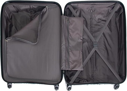 Kenneth Cole REACTION Out of Bounds Lightweight Hardshell 4-Wheel Spinner Luggage, Granite Blue, 24-Inch Checked